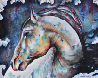 HÜZÜN / Tuval Üzeri Akrilik + Yağlıboya, 80x100cm, 2015