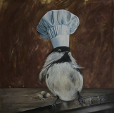 ÇILGIN ŞEF /  Tuval Üzerine Akrilik, 100X100cm, 2023