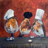 ÇILGIN ŞEFLER /  Tuval Üzerine Akrilik, 100X100cm, 2023