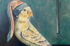 İNCİ KÜPELİM /  Tuval Üzerine Akrilik, 60X60cm, 2023