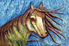 KANEVİÇE RÜZGAR ATI / Tuval Üzeri Akrilik, 50x40cm, 2005