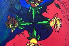 KADIN VE AT / Tuval Üzeri Akrilik, 50x50cm, 2005