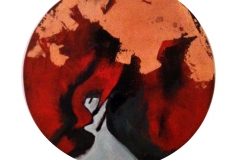 GALA YA SELAM / Tuval Üzeri Akrilik + Yağlıboya+ Altın Varak, Çap 60cm, 2008