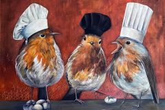 ÇILGIN ŞEFLER /  Tuval Üzerine Akrilik, 100X100cm, 2023