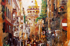 GALATA KULESİ / Tuval Üzerine Akrilik, 80x80cm, 2012