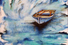 SANDAL / Tuval Üzerine Akrilik + Yağlıboya, 80x100cm, 2015