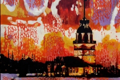 KIZ KULESİ / Tuval Üzerine Akrilik, 60x60cm, 2012