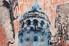 GALATA KULESİ / Tuval Üzerine Akrilik, 40x40cm, 2012