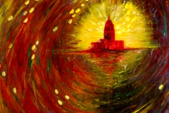KIZ KULESİ/ Tuval Üzerine Akrilik + Yağlıboya, 40x40cm, 2012
