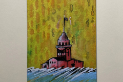 KIZ KULESİ  01 / Kağıt Üzerine Akrilik , 17,5 x 12cm, 2013