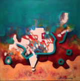 BOWLİNG ZAMANI / Tuval Üzerine Akrilik, 40X40cm, 2015