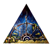 DENİZLER ALTINDA / Tuval Üzerine Akrilik, 60cm üçgen, 2017