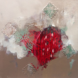 KALP / Tuval Üzerine Akrilik + Dantel , 40X40cm , 2015