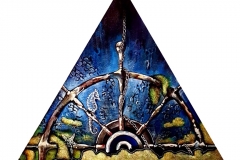 DENİZLER ALTINDA / Tuval Üzerine Akrilik, 60cm üçgen, 2017