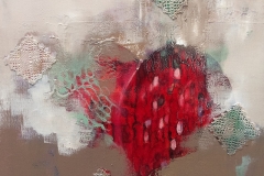 KALP / Tuval Üzerine Akrilik + Dantel , 40X40cm , 2015