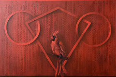 ZENcir / KIRMIZI KARDİNAL KUŞU / Tuval Üzeri Akrilik, 50x70cm, 2022