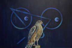 ZENcir / LACİVERT / Doğan / Tuval Üzeri Akrilik, 50x70cm, 2022
