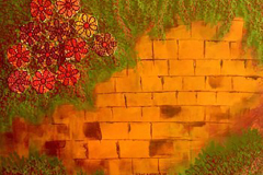 DUVARDA DANTEL/ Tuval Üzerine Yağlıboya + Dantel, 30x40cm, 2005