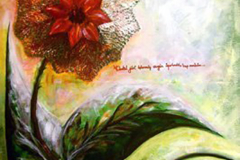 DANTEL GİBİ İŞLENMİŞ SEVGİN ÜZERİMDE HEP SENİNİM Tuval Üzerine Akrilik+ Dantel, 80x60cm, 2005