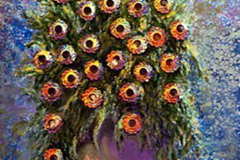 MOR SAKSIDA Tuval Üzerine Akrilik+ Dantel, 45x35cm, 2005