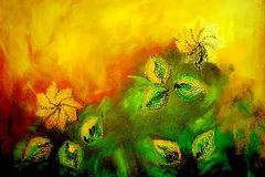 GÜNEŞE DOĞRU Tuval Üzerine Akrilik+ Dantel, 60x80cm, 2005