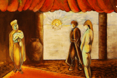 KRAL BEĞENMEZSE /  Tuval Üzerine Akrilik+ Dantel, 40x40cm  2008