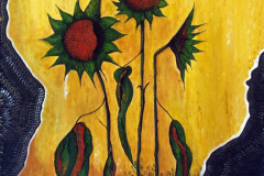 AY ÇİÇEKLERİ/ Tuval Üzerine Akrilik, 60X50cm, 2009