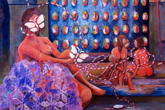 HAMAM / Tuval Üzerine Akrilik + Dantel, 50X50cm, 2012