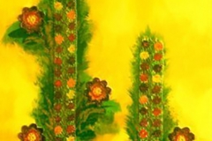 DANTEL SARMAŞIKLAR/ Tuval Üzerine Yağlıboya + Dantel, 40x30cm, 2005