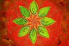 FİSKOS Tuval Üzerine Akrilik+ Dantel, 100x100cm, 2005