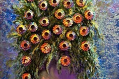 MOR SAKSIDA Tuval Üzerine Akrilik+ Dantel, 45x35cm, 2005